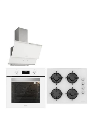 Silverline Beyaz Cam Ankastre Set BO6502W01 - CS5349W01 - 3420