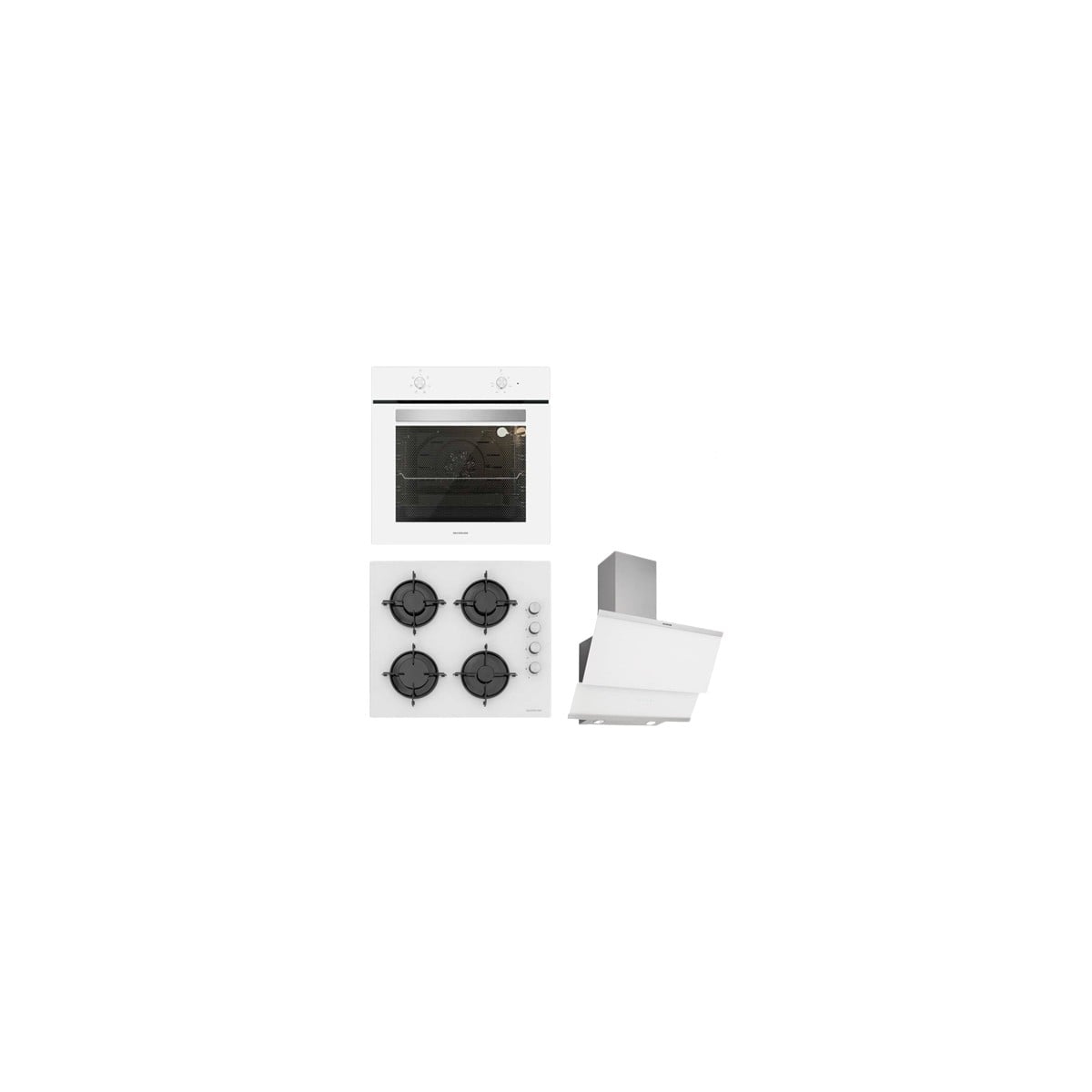 Silverline Beyaz Cam Ankastre Set BO65E1W01 - CS5349W01 - 3420 Classy
