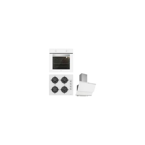 Silverline Beyaz Cam Ankastre Set BO65E1W01 - CS5349W01 - 3420 Classy