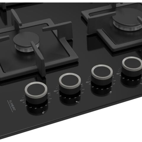 Ferre SC405 65 cm Wok Gözlü Siyah Cam Ankastre Ocak (Döküm Izgara)