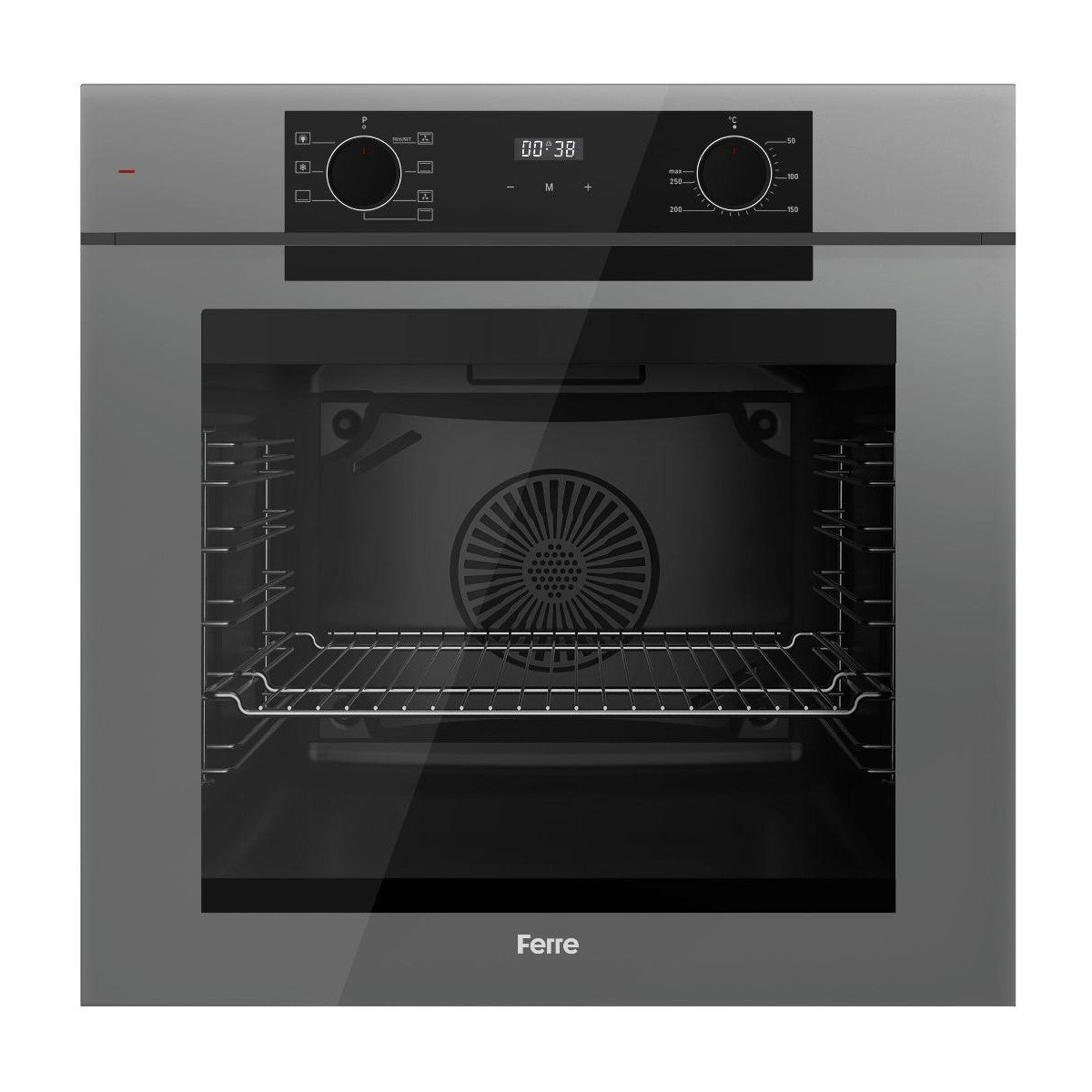 Ferre QEP63CPR Fryart Serisi Gri Ankastre Fırın (0+7 Konum)