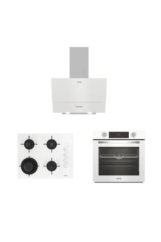 Altus Ala 322 W Fırın 189 Dw Ocak 527 W Davlumbaz Beyaz Cam Ankastre Set