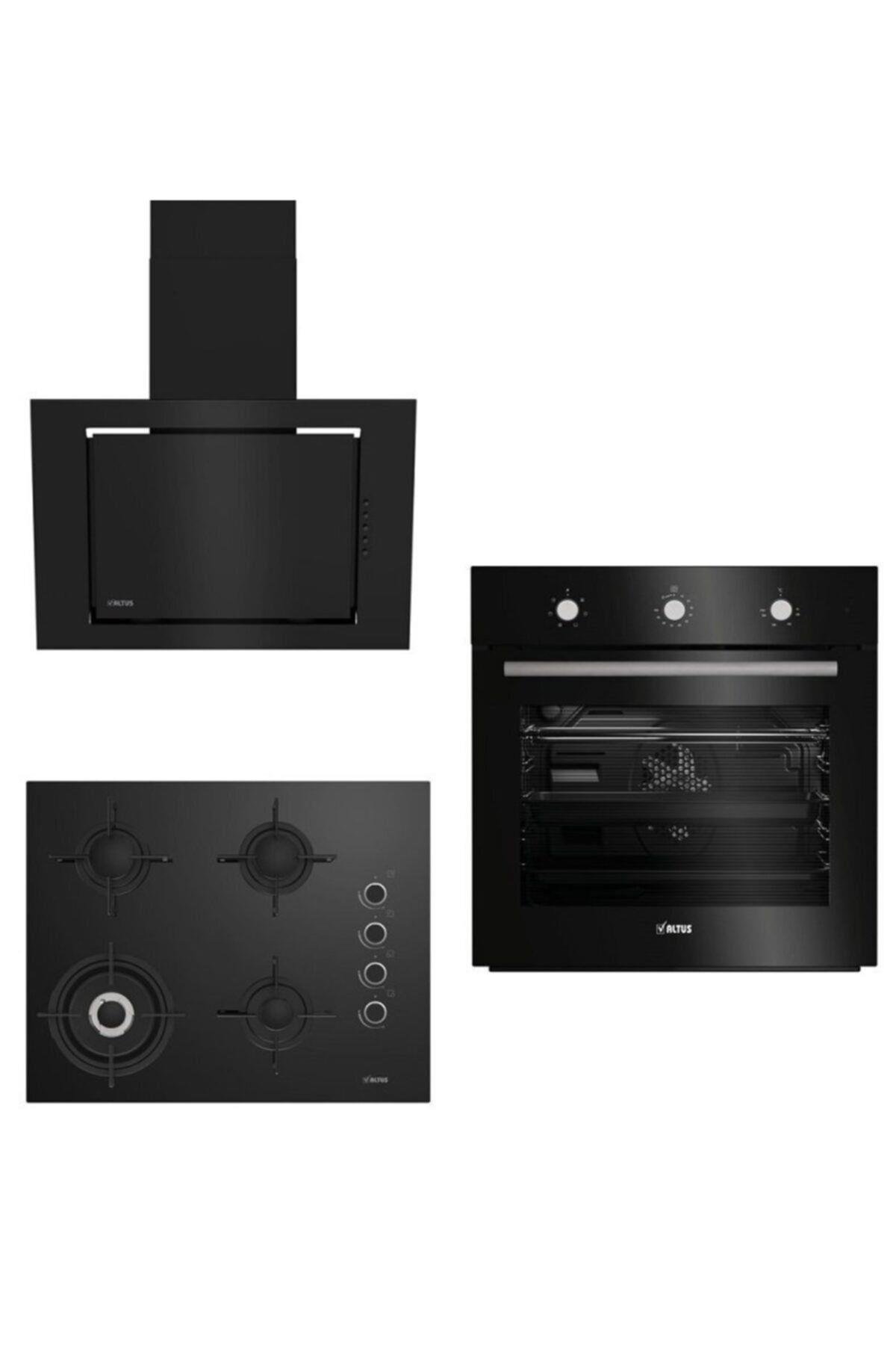 Altus Siyah Cam Ankastre Set 13 (ala 133b - Ala 185 Gb - Ala 530b )
