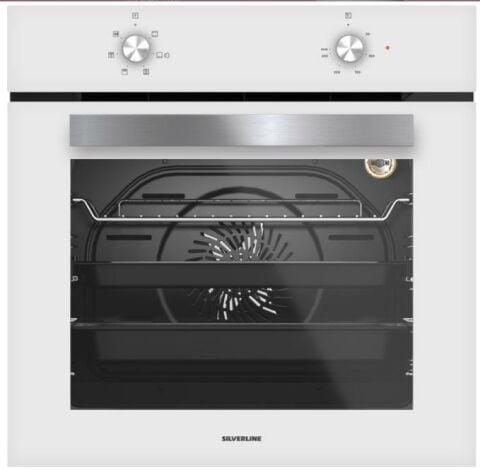 Silverline 3481 Flam - CS5349W01 - BO65E1W01 Beyaz Cam Ankastre Set