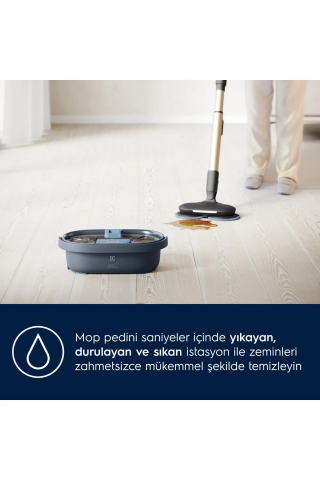 Electrolux EP71B14WET Islak Kuru Şarjlı Dikey Süpürge (Mop Başlık Temizleme İstasyonu Hediyeli)