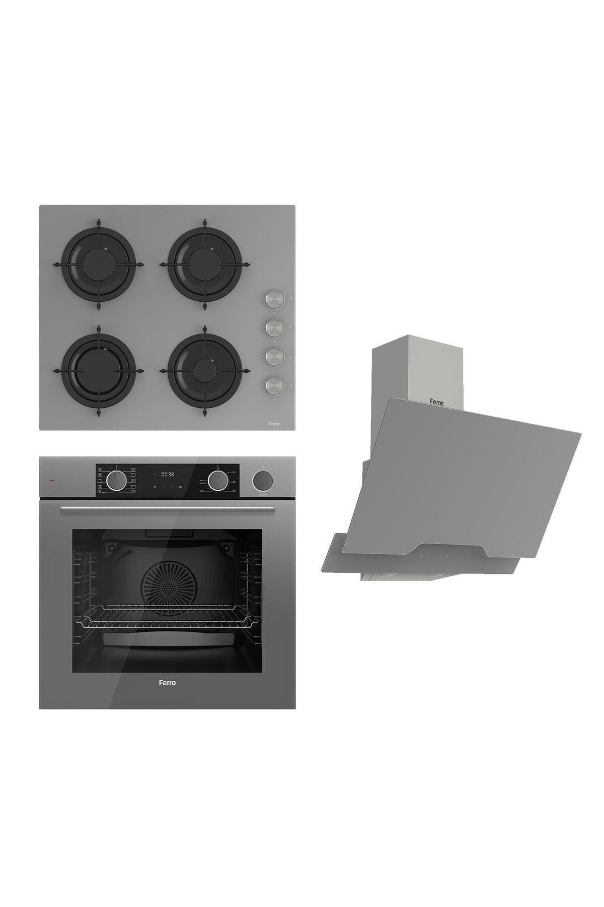 Ferre Steamart&fryart Serisi Buharlı Pişirme Gri Cam Set (cs208 + Xe64cpr +d065 )