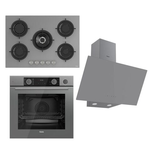 Ferre Steamart&fryart Serisi Buharlı Pişirme Gri Set (rs038 + Xe64cpr +d079 )