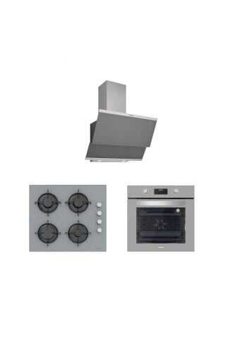 Silverline Gri Cam Ankastre Set 5 Yıl Garanti (3420 Classy 60 Gri+cs5349s01+bo6502s02)