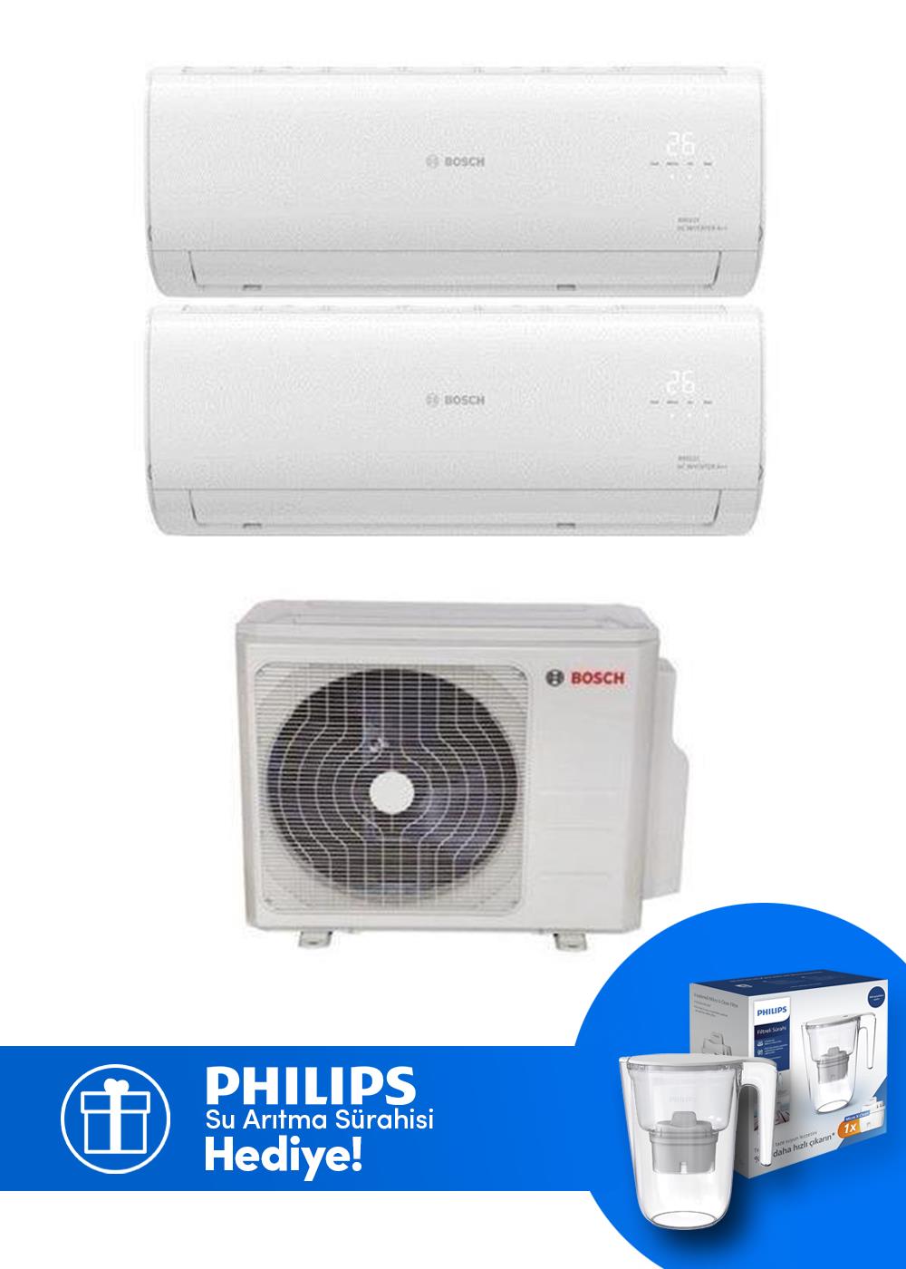 Bosch Multi Split İnverter Klima 18000 Btu 1 Dış + 2 İç Ünite 9+12 Btu (Su Arıtma Sürahisi Hediyeli)