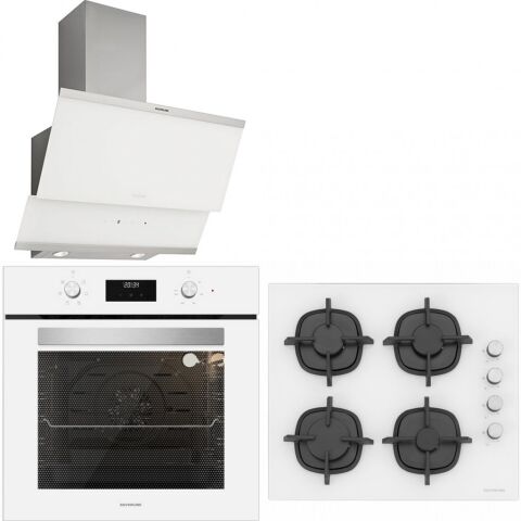 Silverline BO6502W02 - CS5343W01 - 3420 Classy 60 Beyaz Cam Ankastre Set