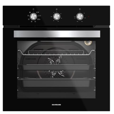 Silverline BO6503B01 - CS5349B01 - 3420 Classy 60 - MW9018B01 Siyah Cam Ankastre Set