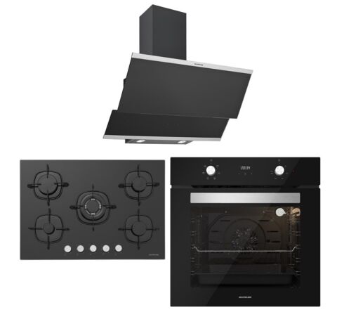 Silverline BO6502B02 - CS5365B01 - 3420 Classy 60 Siyah Cam Ankastre Set