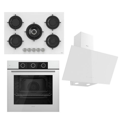 Ferre Flowart Basic Serisi Beyaz Ankastre Set (rs036 + Xe62cb + D078 )