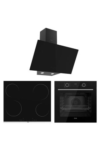 Fryart Smart Plus Siyah Vitroseramik Elektrikli 3'lü Ankastre Set ( Xe63cs-ms261-d077 )
