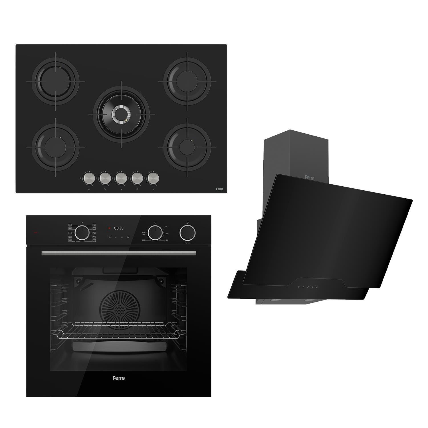 Ferre Steamart&fryart Serisi Buharlı Pişirme Siyah Set (rs035 + Xe64cs +d063)