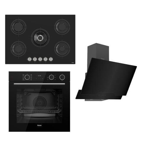 Ferre Steamart&fryart Serisi Buharlı Pişirme Siyah Set (rs035 + Xe64cs +d063)