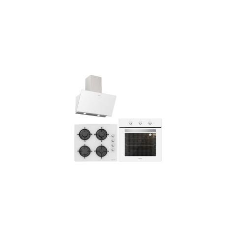 Silverline Beyaz Cam Ankastre Set (BO6503W01-3457 SOHO-CS5349W01)
