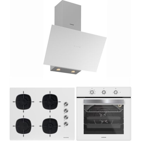 Silverline Beyaz 65 cm Ocaklı Dijital Fırınlı Ankastre Set (3481 Flam - CS5700E7W01 - BO6503W01 )