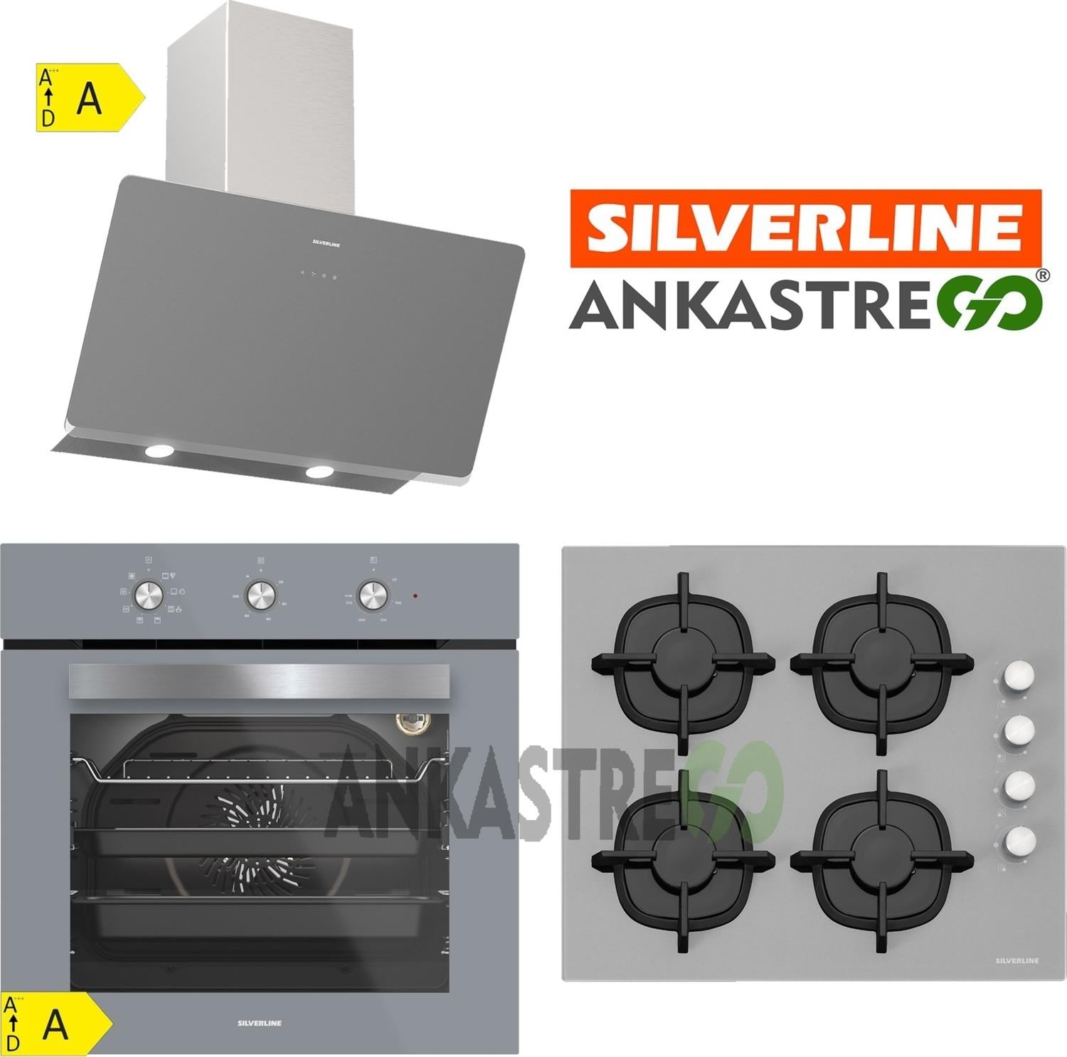 Silverline BO6503S01 - CS5343S01 - 3457 Soho 60 Gri Ankastre Set