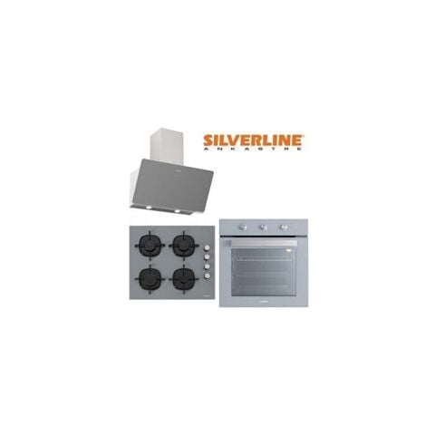 Silverline Ankastre Set (CS5335S01-BO6503S01-3457 Soho) Gri Renkli Cam Ocaklı Yüksek Performanslı