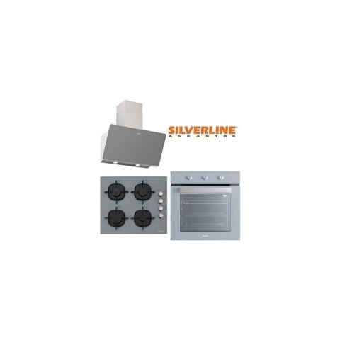 Silverline Ankastre Set (CS5335S01-BO6503S01-3457 Soho) Gri Renkli Cam Ocaklı Yüksek Performanslı