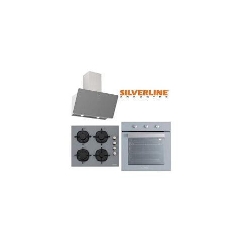 Silverline Ankastre Set (CS5335S01-BO6503S01-3457 Soho) Gri Renkli Cam Ocaklı Yüksek Performanslı