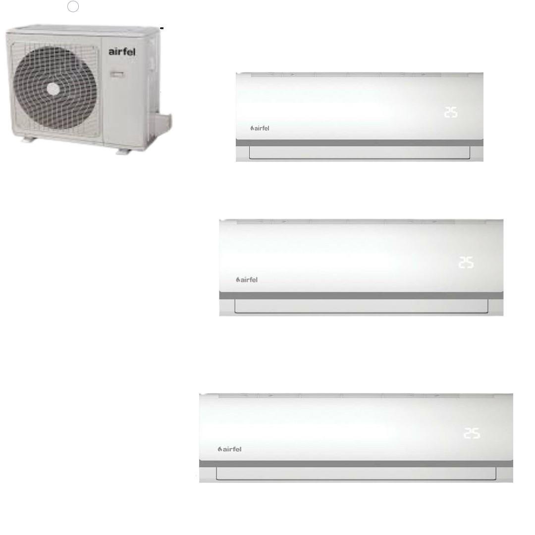 Airfel Duvar Tipi Multi Klima 42000 BTU 1 Dış + 3 İç Ünite 9+12+24 5LMX125N