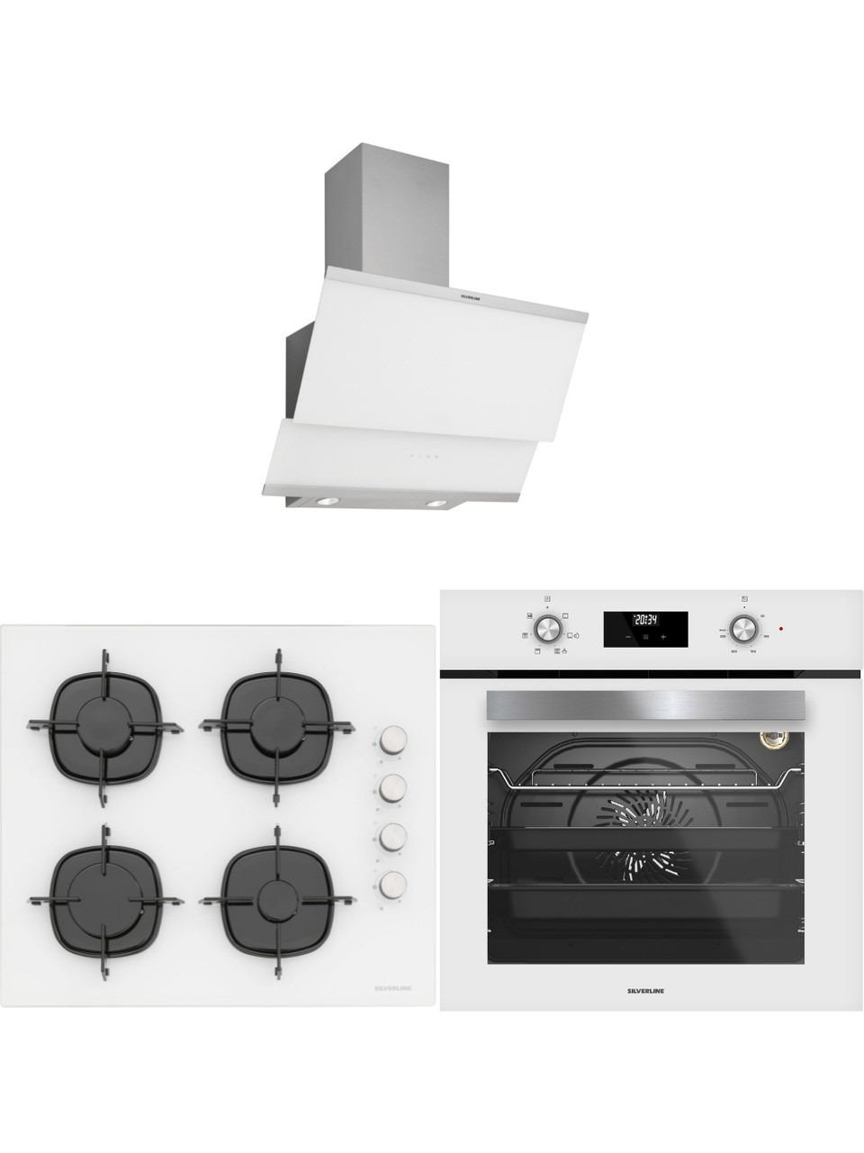 Silverline Beyaz Cam Ankastre Set 3420 Classy Beyaz - CS5335W01 Ocak - BO6502W02 Fırın