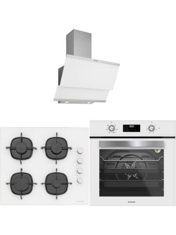 Silverline Beyaz Cam Ankastre Set 3420 Classy Beyaz - CS5335W01 Ocak - BO6502W02 Fırın