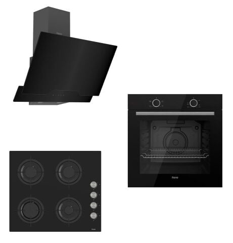Ferre Svart Cs Serisi Siyah Ankastre Set ( D063 - Cs205 - Xe61cs )