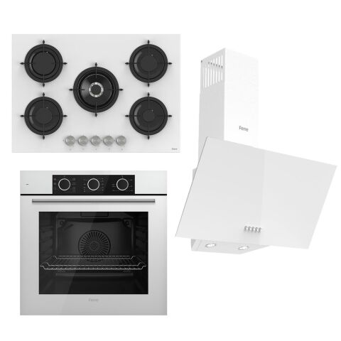 Ferre Flowart Basic Serisi Beyaz Ankastre Set (rs036+ Xe62cb + D087 )