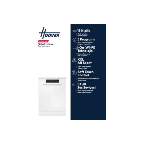 Hoover HF 3E53E0W-17 5 Programlı Bulaşık Makinesi Beyaz