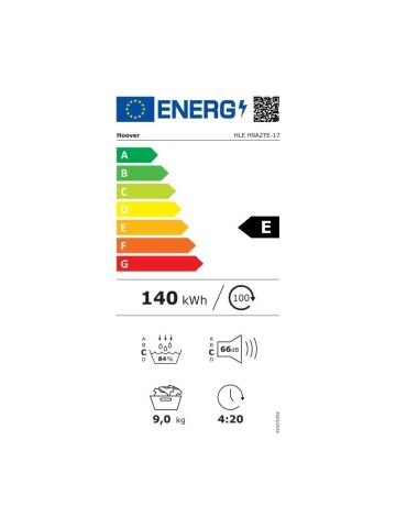 Hoover Hle H9A2Te-17 9 Kg Wi-Fi Bağlantılı Isı Pompalı Kurutma Makinesi