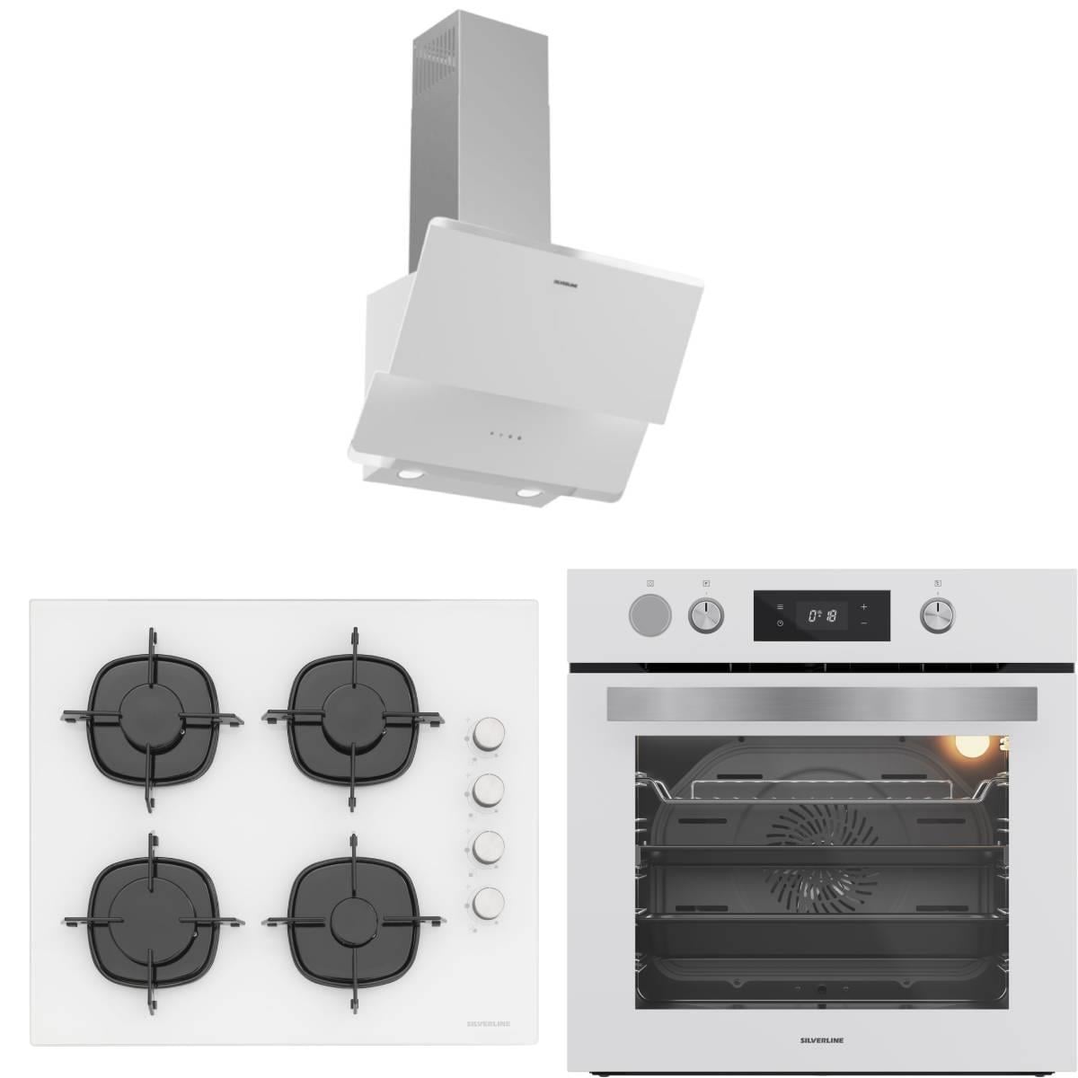 Silverline Fryart&SteamArt  Buharlı Pişirme Beyaz Cam Ankastre Set 3490 - CS5335 - BO65P4W01