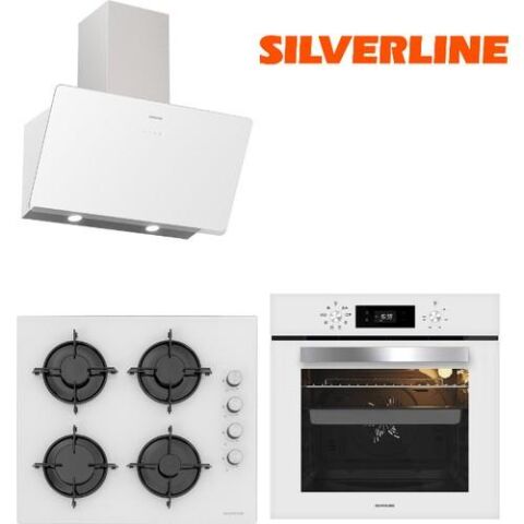 Silverline Beyaz Cam Ankastre Set 3457 - CS5349W01 - BO65E4W01