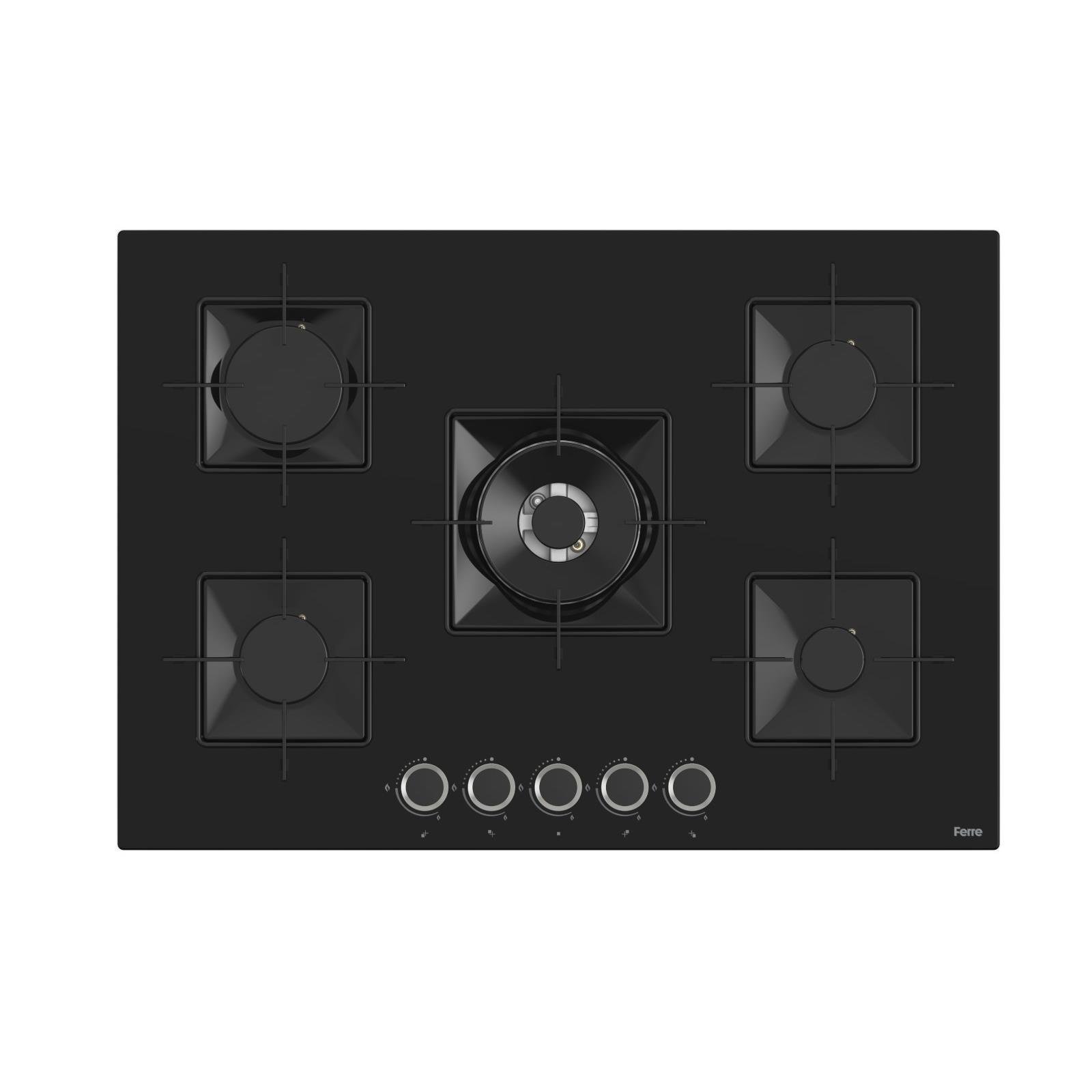 Ferre Ss035 Kare Emaye Izg.75 Cm Si̇yah Cam Ocak