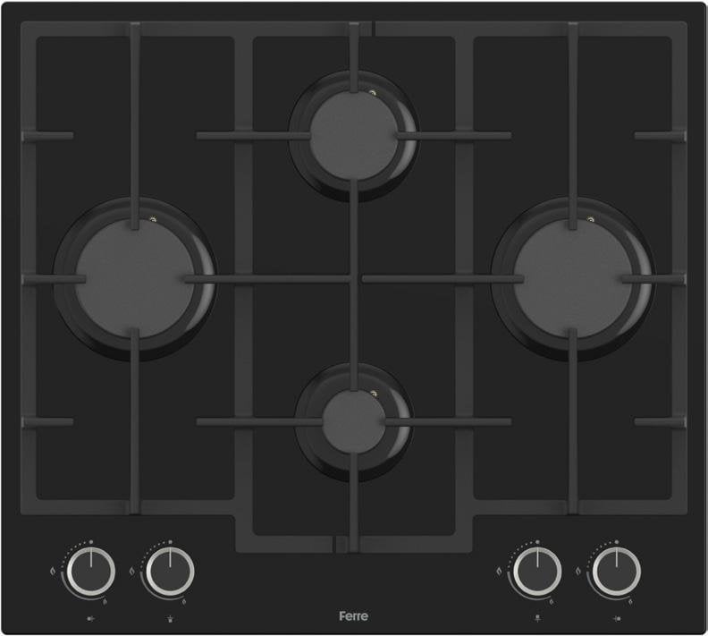 Ferre LN385 Döküm Izgaralı Önden Düğmeli Siyah Ankastre Ocak