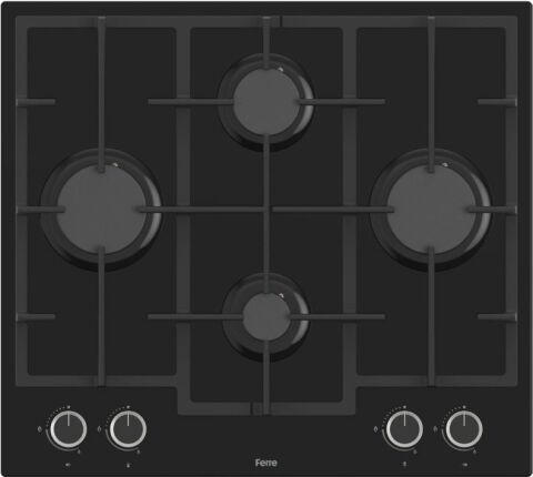 Ferre LN385 Döküm Izgaralı Önden Düğmeli Siyah Ankastre Ocak