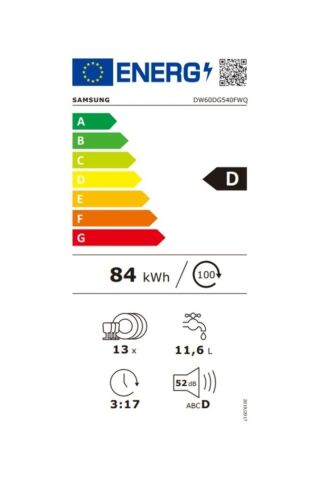 Samsung DW60DG540FWQTR 4 Programlı 13 Kişilik Beyaz Bulaşık Makinesi