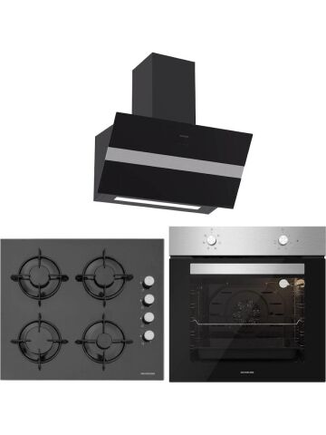 Silverline BO6501X01 - CS5349B01 - 3472 Bold 60 Siyah Ankastre Set