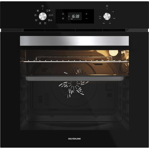Silverline Siyah Cam Ankastre Set 3481 Flam Davlumbaz - CS5349B01 Ocak - BO65E4B01 Fırın