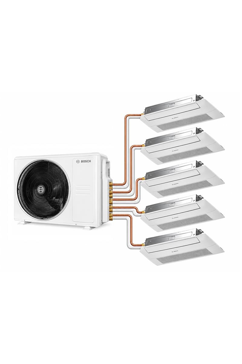 Bosch Multi Tek Yön Kaset Tipi Klima 42000 BTU Dış 9+9+12+12+12 BTU İç Ünite 1+5 Sistem