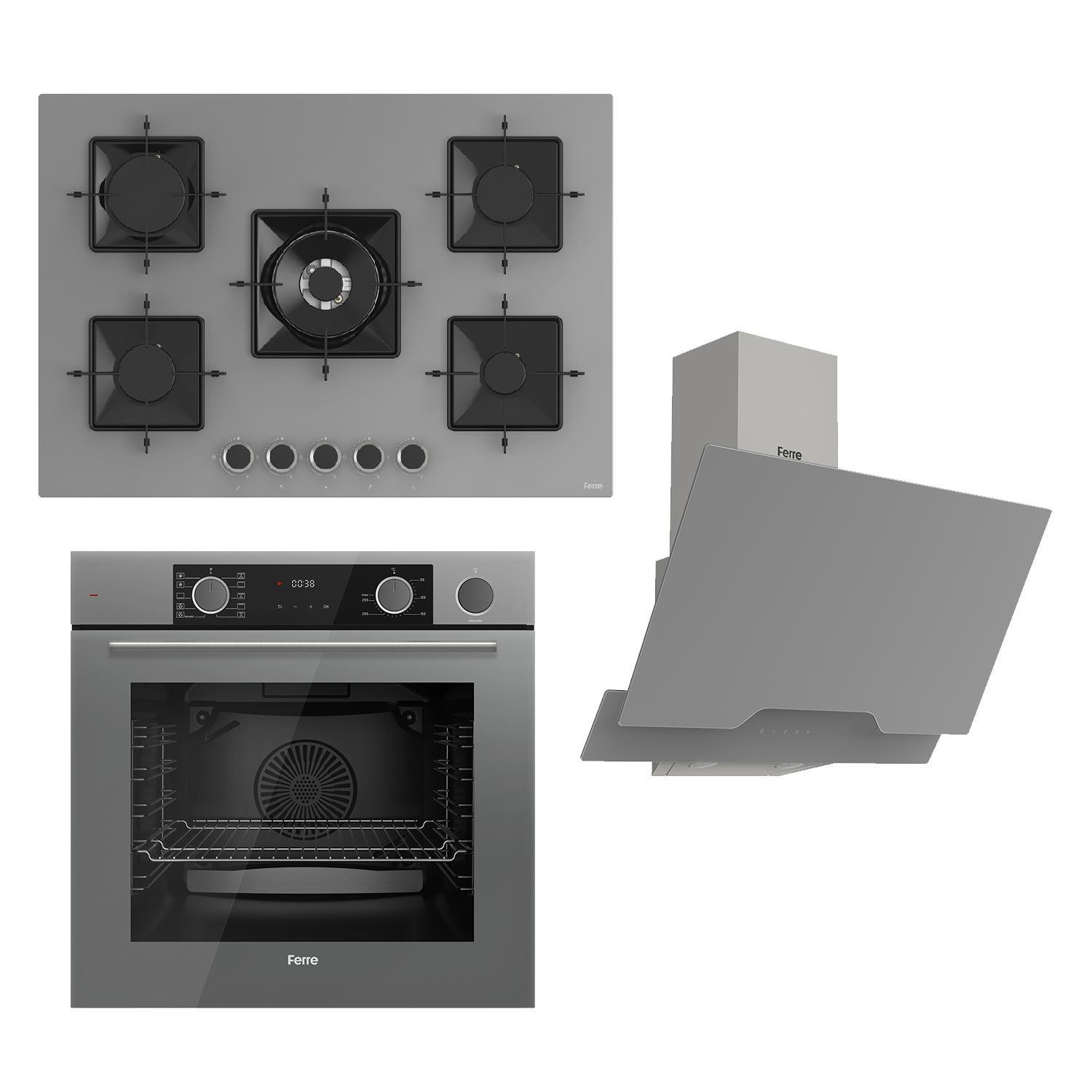 Ferre Steamart Ss Serisi Gri Set (ss038 + Xe64cpr +d065 ) -75'lik Seri