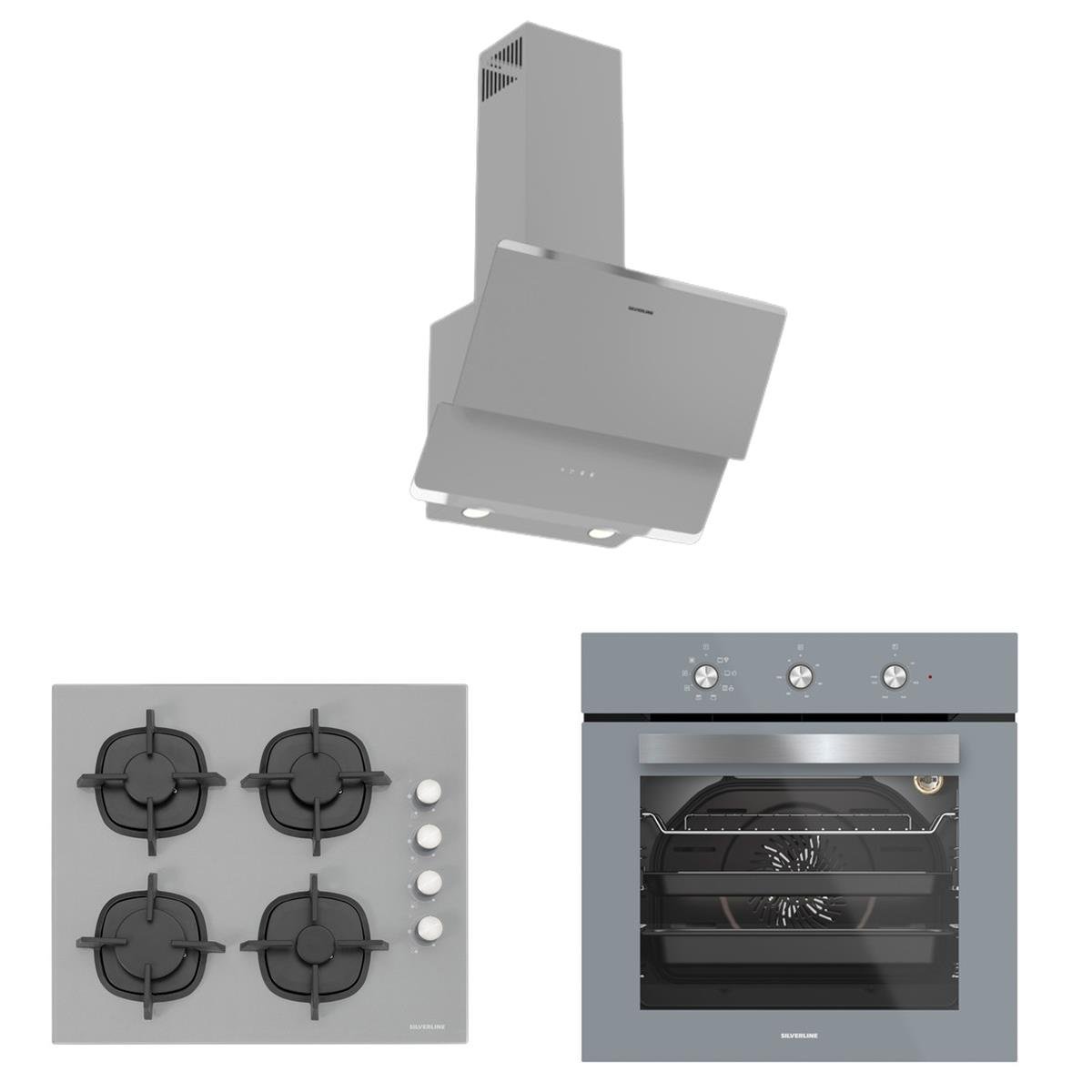Silverline BO6503S01 - CS5343S01 - 3420 Classy 60 cm Gri Ankastre Set
