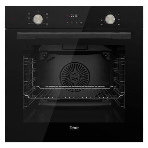 Ferre Flowart Siyah Cam Ankastre Set D063 - LN385 Döküm Ocak - QMS63CS Turbo Flowart
