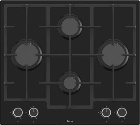 Ferre Fryart & Steamart Siyah Cam Ankastre Set D063 - LN385 Döküm Ocak - XE64CS Buharli