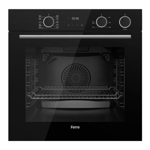 Ferre Fryart & Steamart Siyah Cam Ankastre Set D063 - LN385 Döküm Ocak - XE64CS Buharli