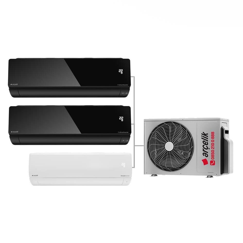 Arçelik Karma Multi Sistem Duvar Tipi 3+1 İnverter 9+12 BTU (Siyah) 12 BTU (Beyaz) - 24000 BTU Dış Ünite