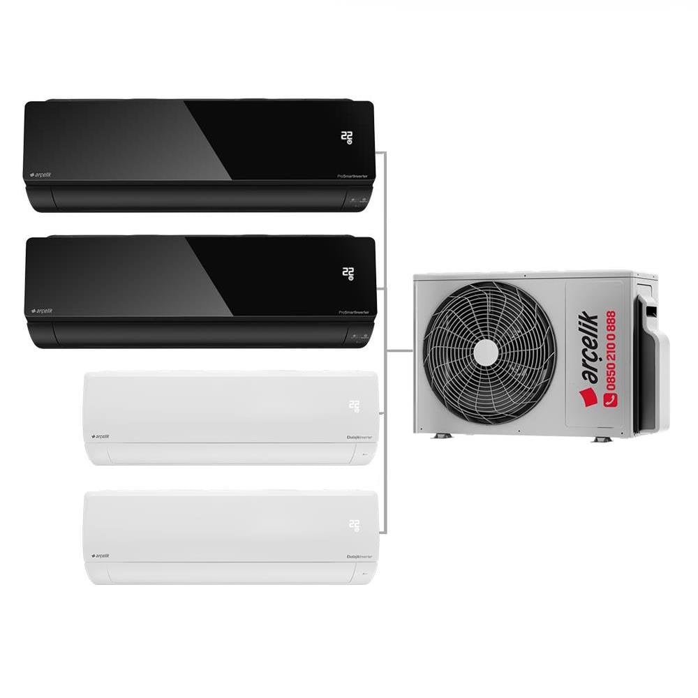 Arçelik Karma Multi Sistem Duvar Tipi 4+1 İnverter 9+12 BTU (Siyah) 12+12 BTU (Beyaz) - 30000 BTU Dış Ünite