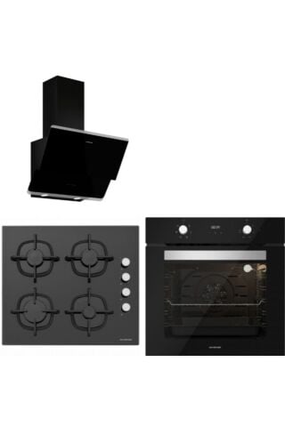 Silverline Siyah Cam Ankastre Set 3490 - CS5343B01 - BO6502B01